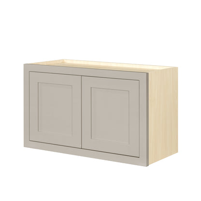 36" Wide Bridge Tuscan Gray Inset Shaker Wall Cabinet - Double Door 12", 15", 18", 21" & 24" Tall