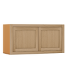 36" Wide Bridge White Oak Inset Shaker Wall Cabinet - Double Door 12", 15", 18", 21" & 24" Tall