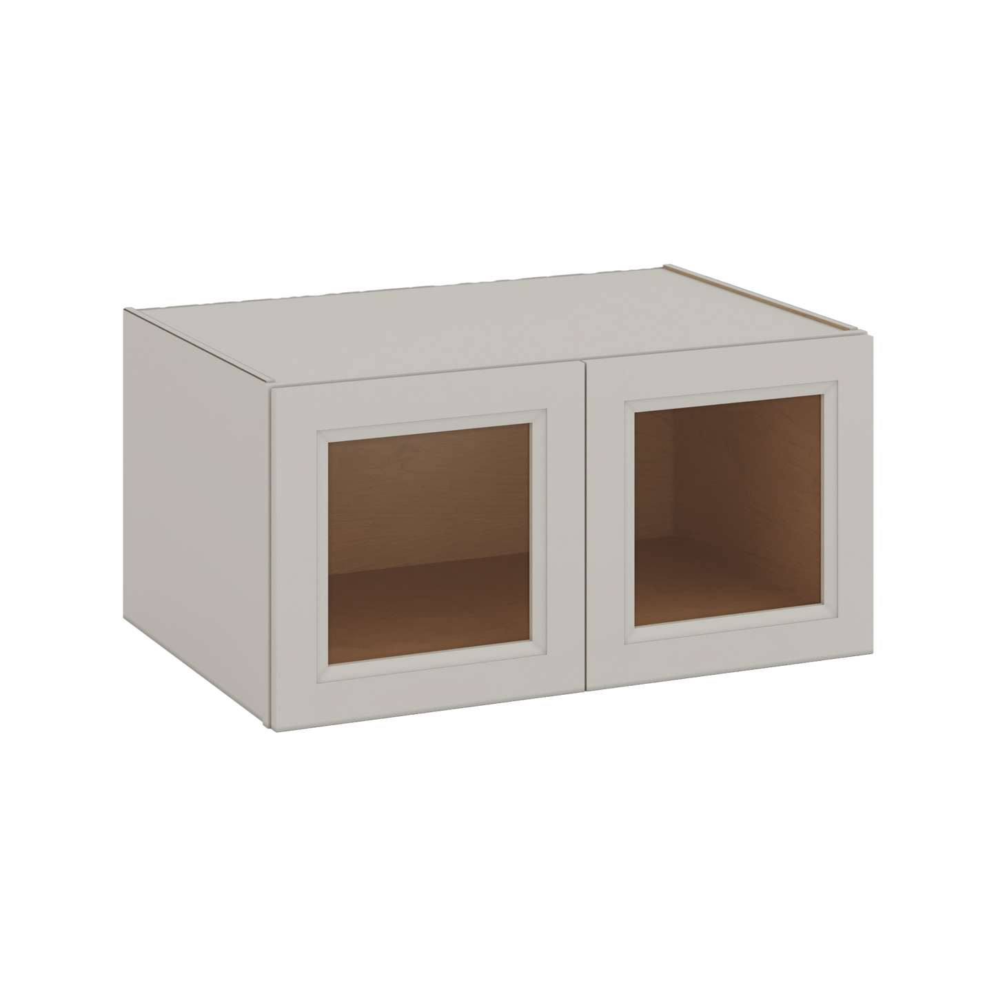 36" Wide 24" Deep Upper 27LGDS Laguna Gray Double Shaker Glass Ready Wall Cabinet - Double Door 12", 15", 18", 21", 24"