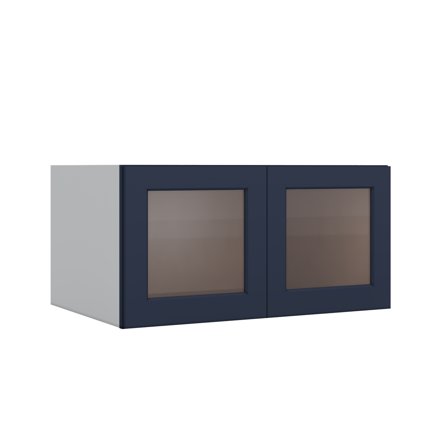 36" Wide 24" Deep Upper NB29 Naval Blue Shaker 1-1/4" Overlay Glass Ready Wall Cabinet - Double Door 12", 15", 18", 21", 24"
