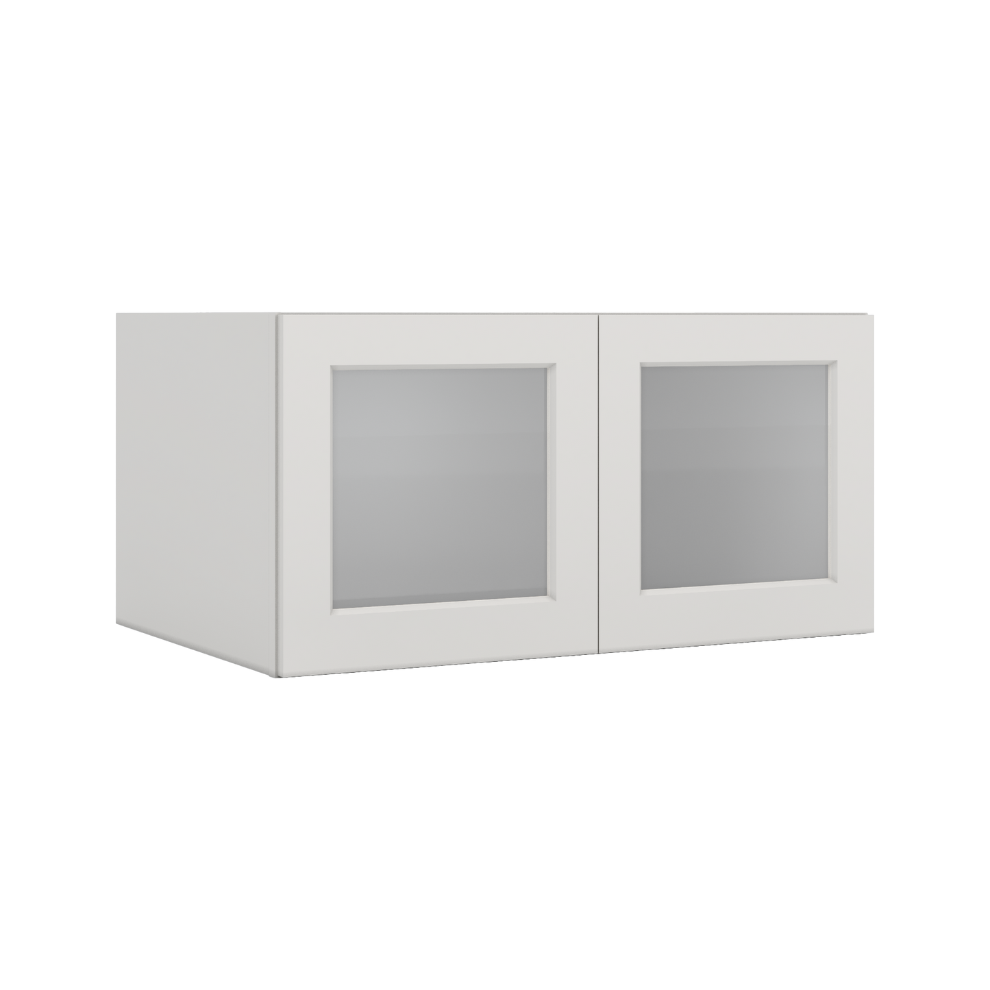 36" Wide 24" Deep Upper 2WS White Shaker 1-1/4" Overlay Glass Ready Wall Cabinet - Double Door 12", 15", 18", 21", 24"