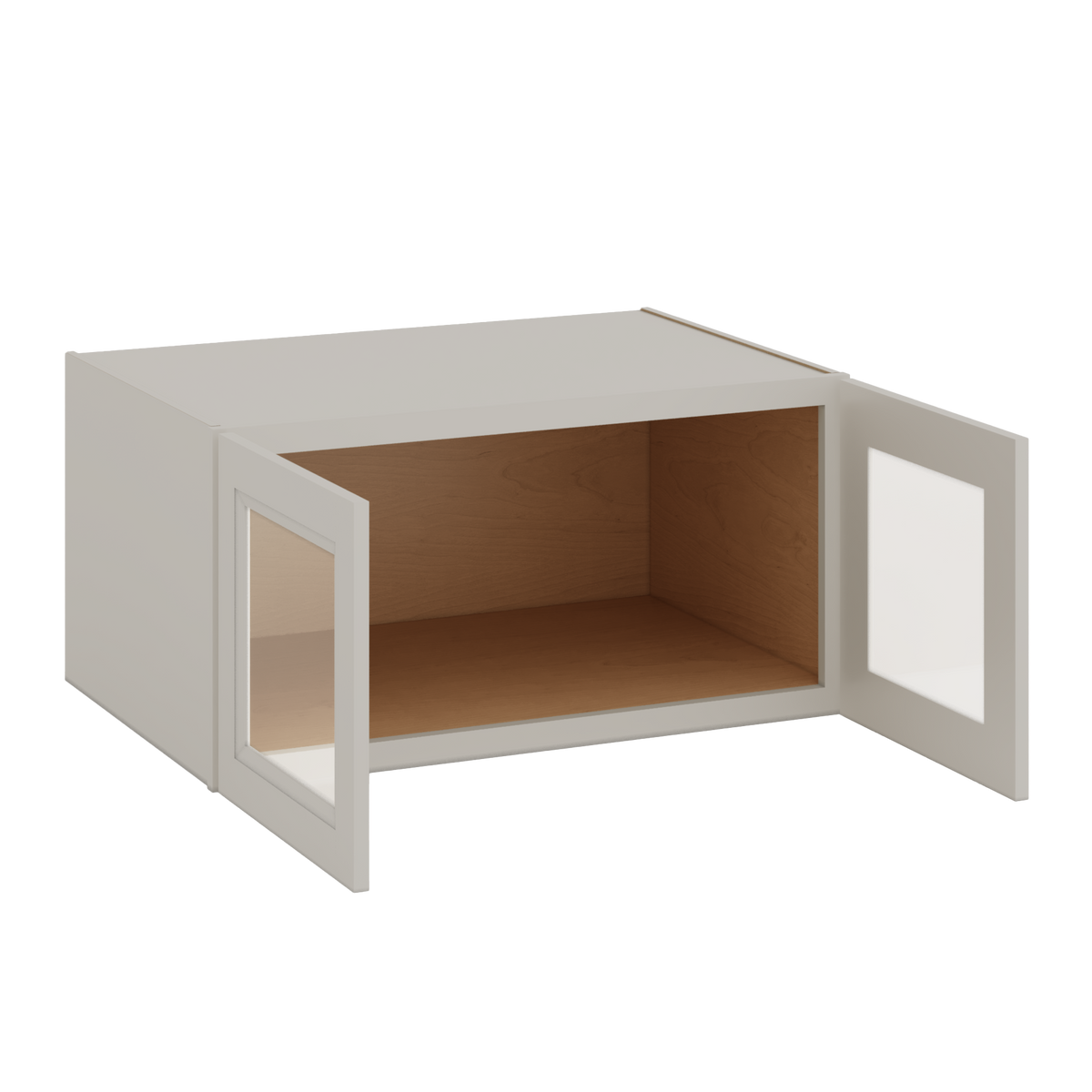 36" Wide 24" Deep Upper 27LGDS Laguna Gray Double Shaker Glass Ready Wall Cabinet - Double Door 12", 15", 18", 21", 24"