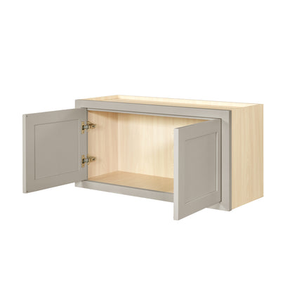36" Wide 24" Deep 12", 15", 18", 21" & 24" Tall Ivory Elegant Craftsman Shaker Refrigerator Wall Cabinet