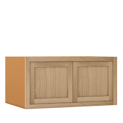 36" W 24" D Custom Oak Inset Shaker Refrigerator Wall Cabinet - 12", 15", 18", 21" & 24" Tall