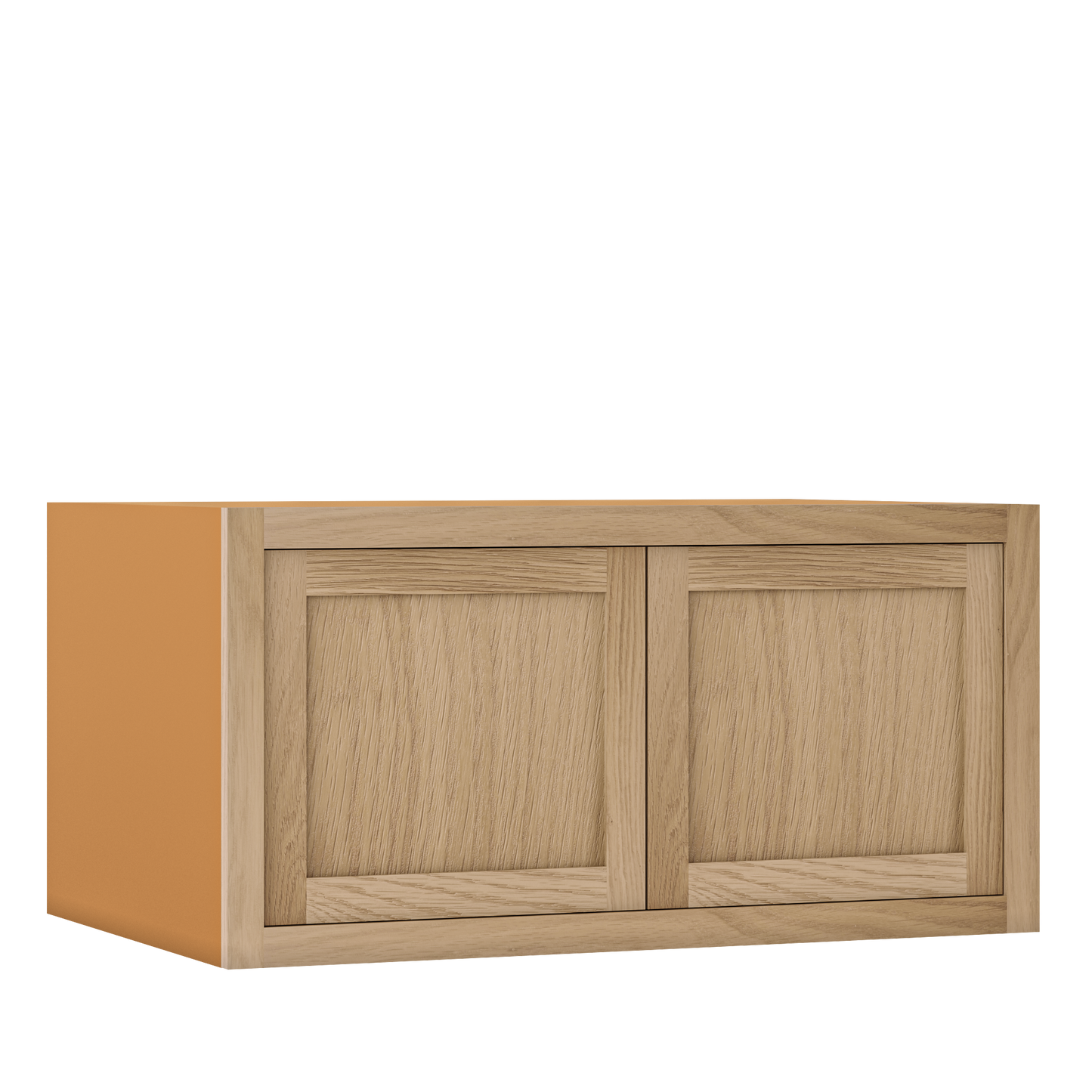 31.5" W 24" D Wall Oven Wall Cabinet  - 12", 15", 18", 21" & 24" Tall White Oak Inset Shaker