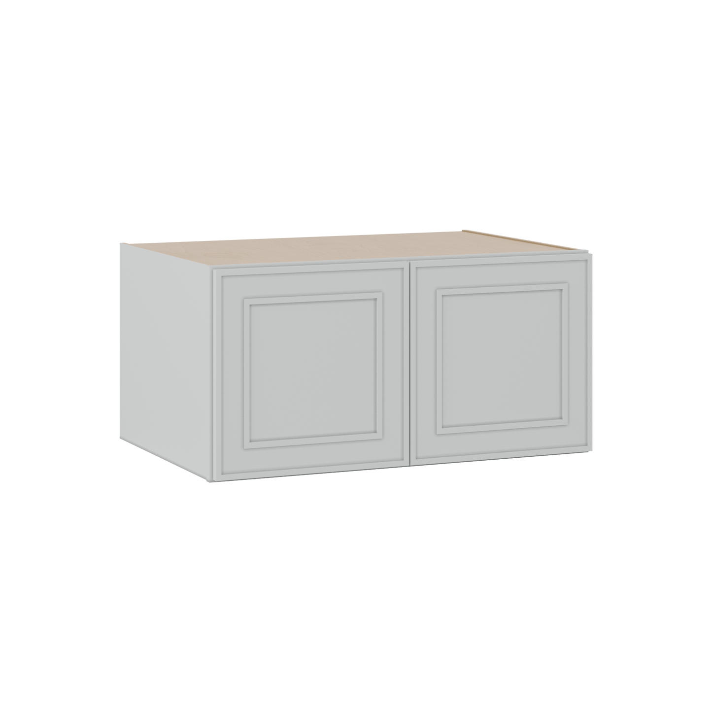 30" Wide Double Door 12", 15", 18", 21"& 24" Tall Bridge White Elegant Oak Shaker Wall Cabinet