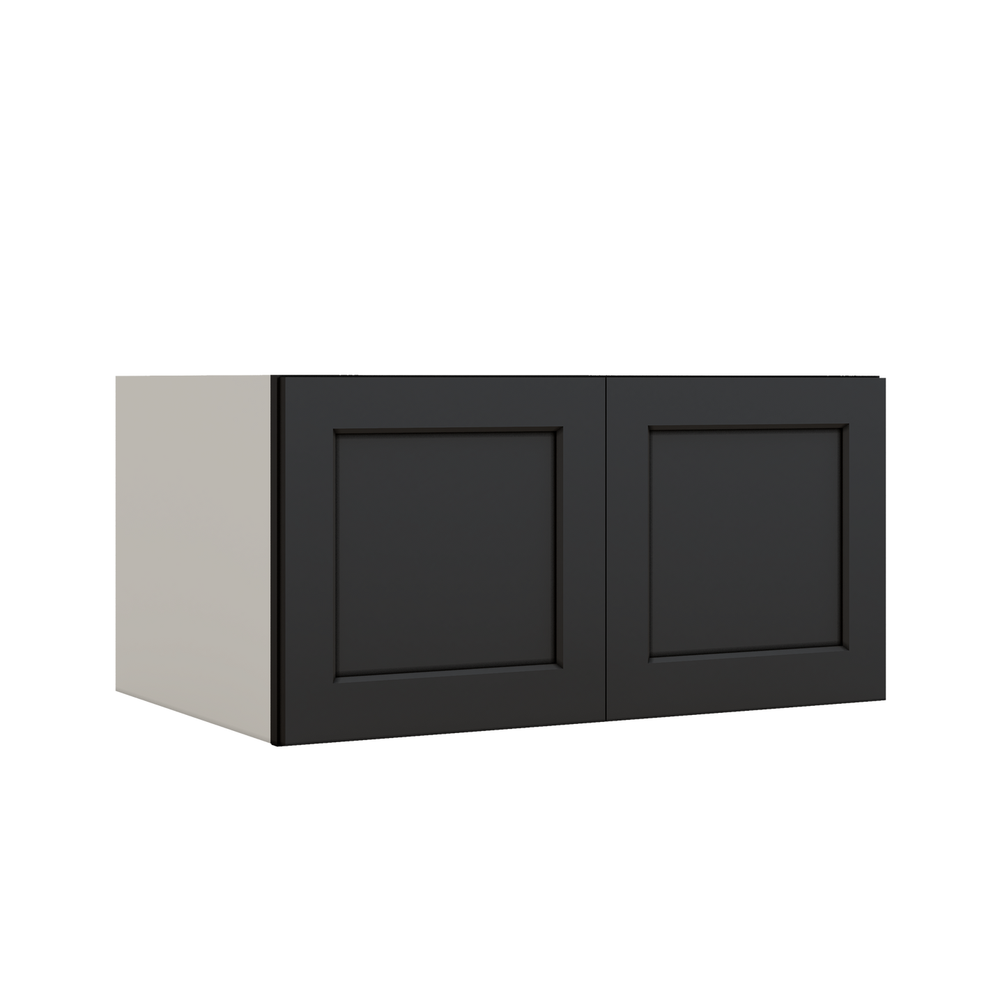 36" Wide 24" Deep Upper 15HNS Hermosa Noir Black Shaker 1-1/4" Overlay Wall Cabinet - Double Door 12", 15", 18", 21", 24"