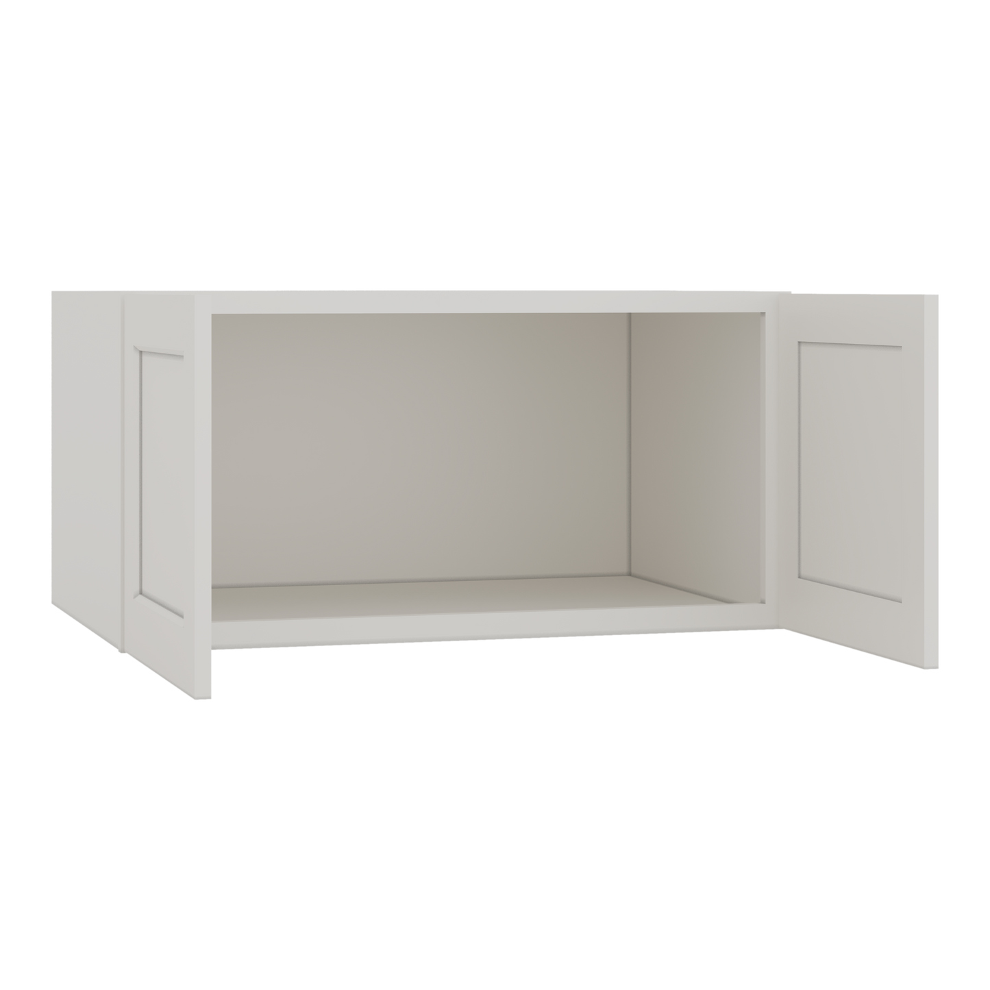 36" Wide 24" Deep Upper ICE White Shaker 1-1/4" Overlay Wall Cabinet - Double Door 12", 15", 18", 21", 24" CWS/CWB