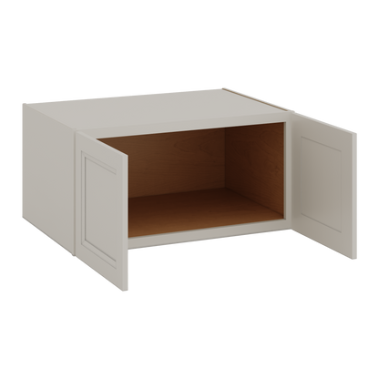 36" Wide 24" Deep Upper 27LGDS Laguna Gray Double Shaker Wall Cabinet - Double Door 12", 15", 18", 21", 24"