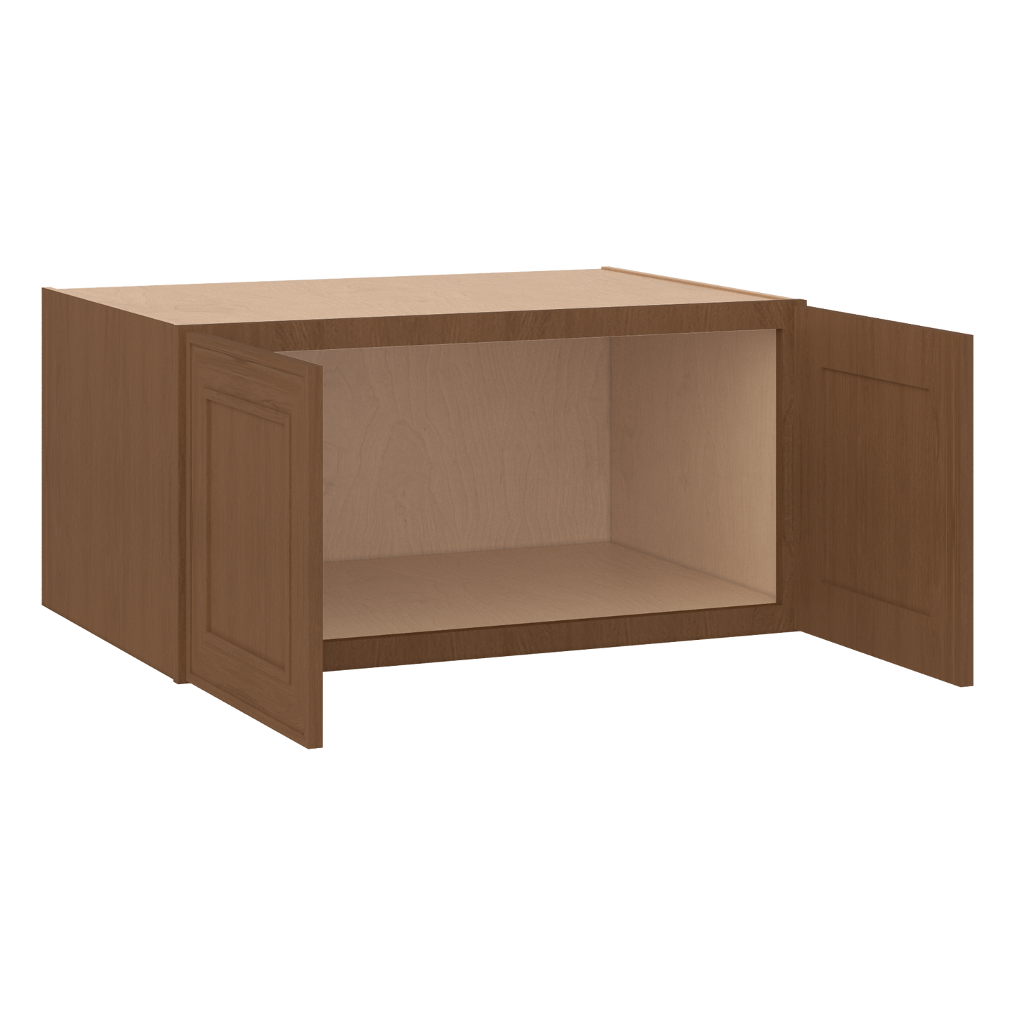 36" Wide 24" Deep 12", 15", 18", 21" & 24" Tall Mocha Elegant Oak Shaker Refrigerator Wall Cabinet