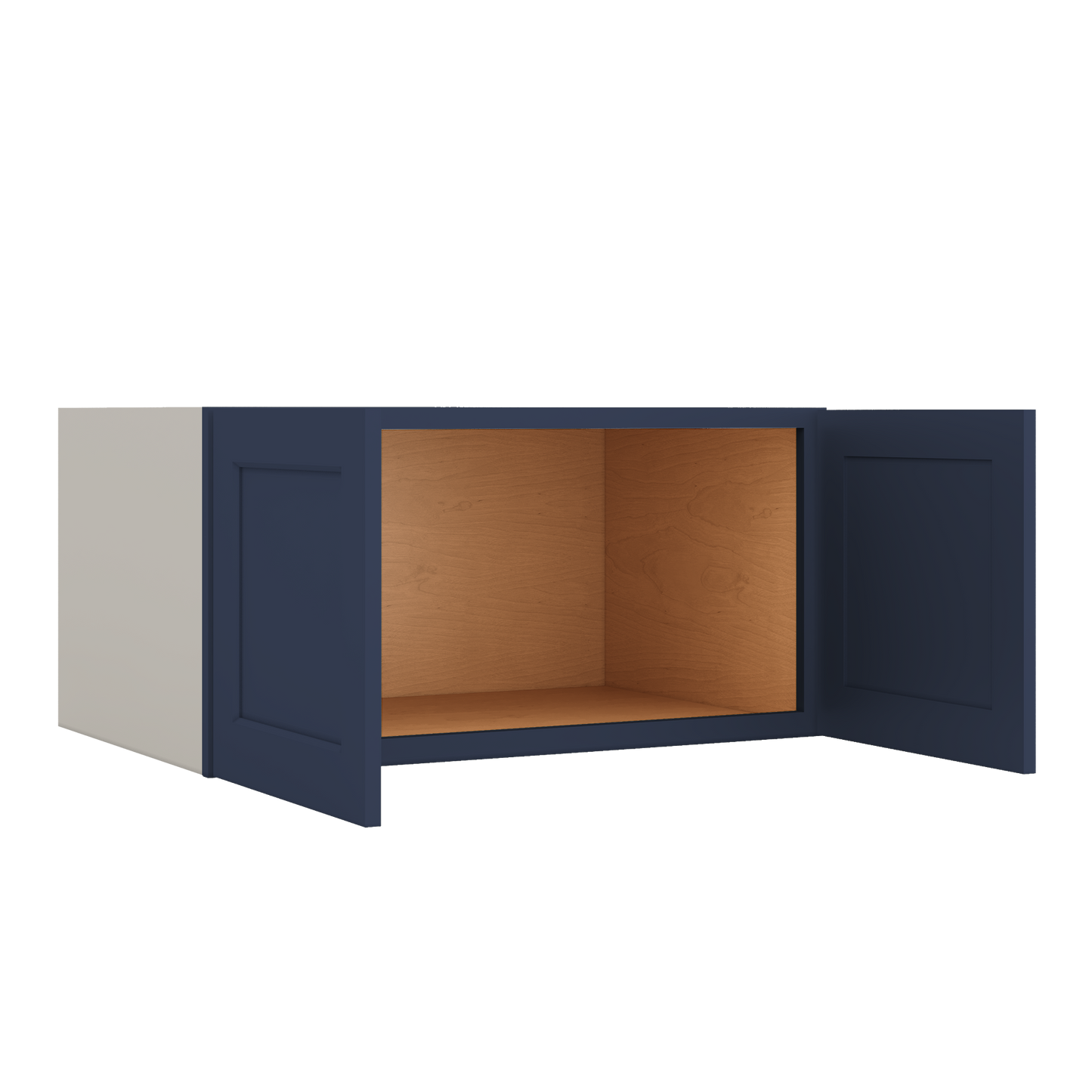 36" Wide 24" Deep Upper NB29 Naval Blue Shaker 1-1/4" Overlay Wall Cabinet - Double Door 12", 15", 18", 21", 24"