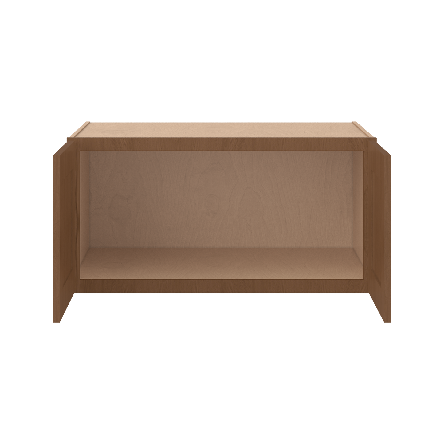 36" Wide 24" Deep 12", 15", 18", 21" & 24" Tall Elegant Craftsman Mocha Shaker Refrigerator Wall Cabinet