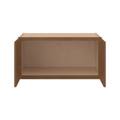 36" Wide 24" Deep 12", 15", 18", 21" & 24" Tall Elegant Craftsman Mocha Shaker Refrigerator Wall Cabinet