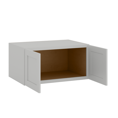 18" Tall | 24" Deep | 36", and 39" Width | Wall Cabinet with Double Doors | RTA Unassembled | Premium White Full Overlay