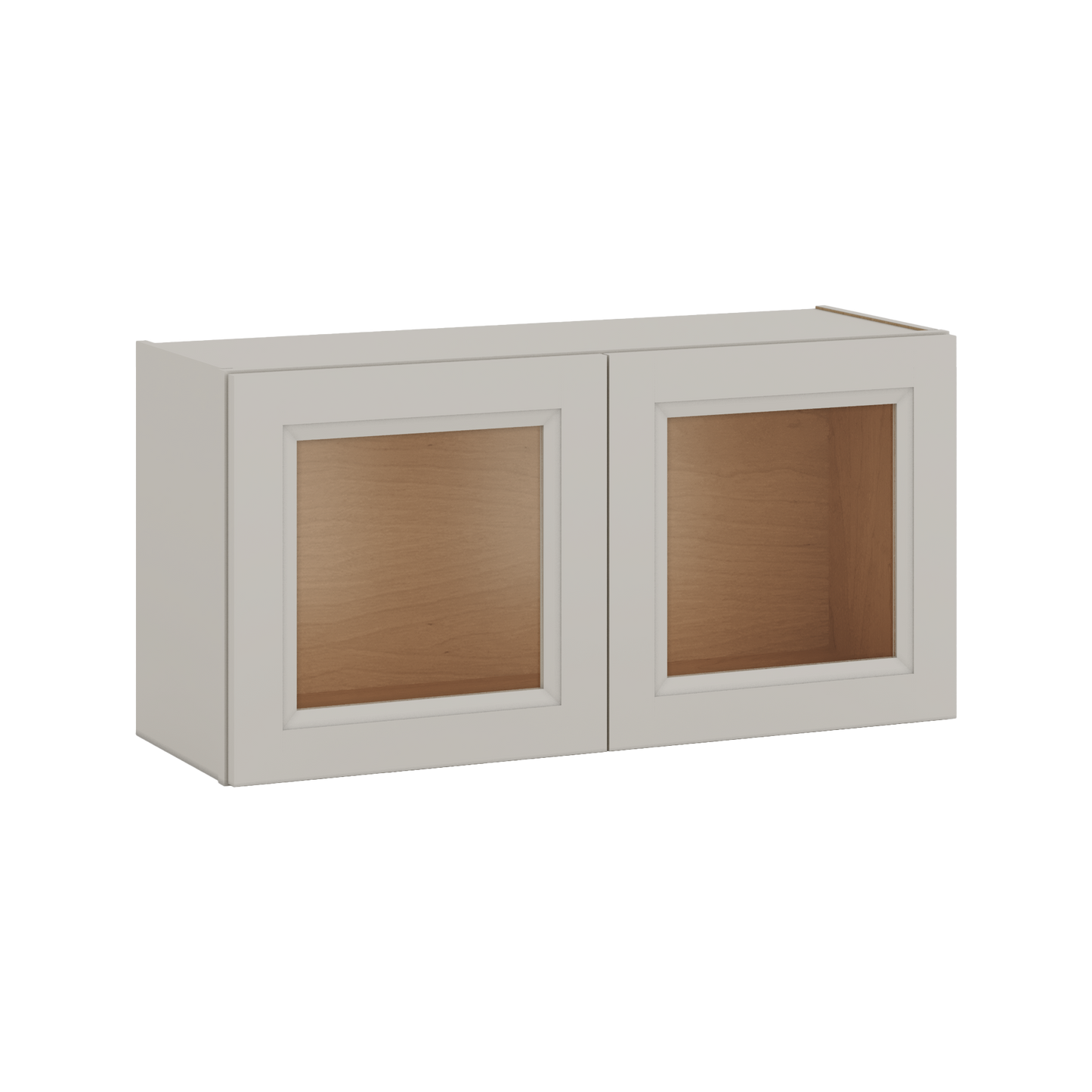36" Wide by 12" Deep Bridge 27LGDS Laguna Gray Double Shaker Glass Ready Wall Cabinet - Double Door 12", 15", 18", 21", 24" Tall