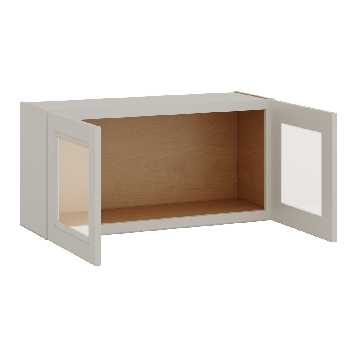 36" Wide by 12" Deep Bridge 27LGDS Laguna Gray Double Shaker Glass Ready Wall Cabinet - Double Door 12", 15", 18", 21", 24" Tall