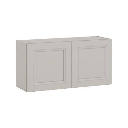 36" Wide by 12" Deep Bridge 27LGDS Laguna Gray Double Shaker Wall Cabinet - Double Door 12", 15", 18", 21", 24" Tall