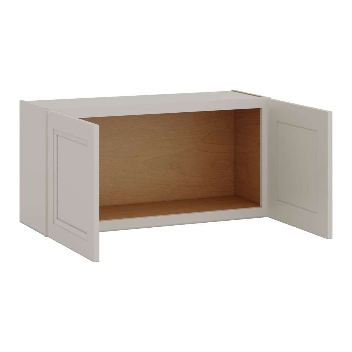 36" Wide by 12" Deep Bridge 27LGDS Laguna Gray Double Shaker Wall Cabinet - Double Door 12", 15", 18", 21", 24" Tall