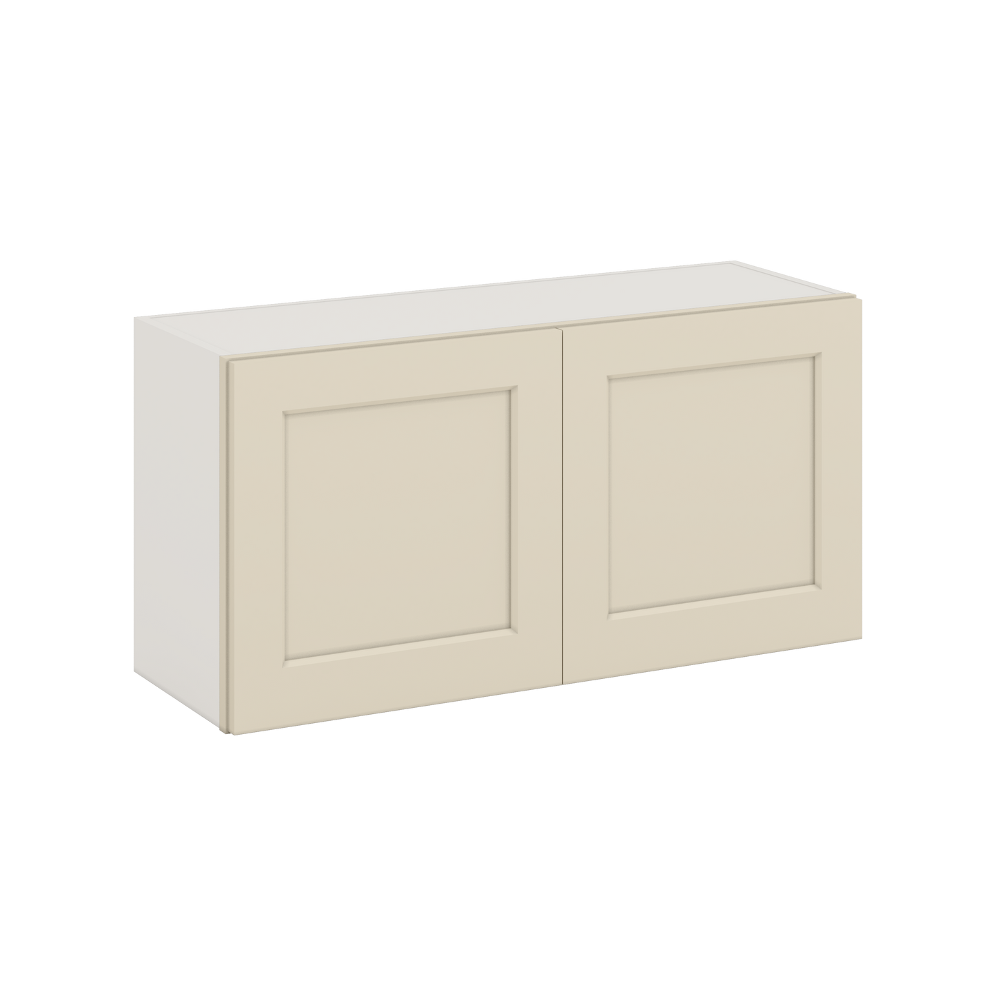 36" Wide by 12" Deep Bridge Manhattan Cream Shaker 1-1/4"Overlay Wall Cabinet - Double Door 12", 15", 18", 21", 24" Tall