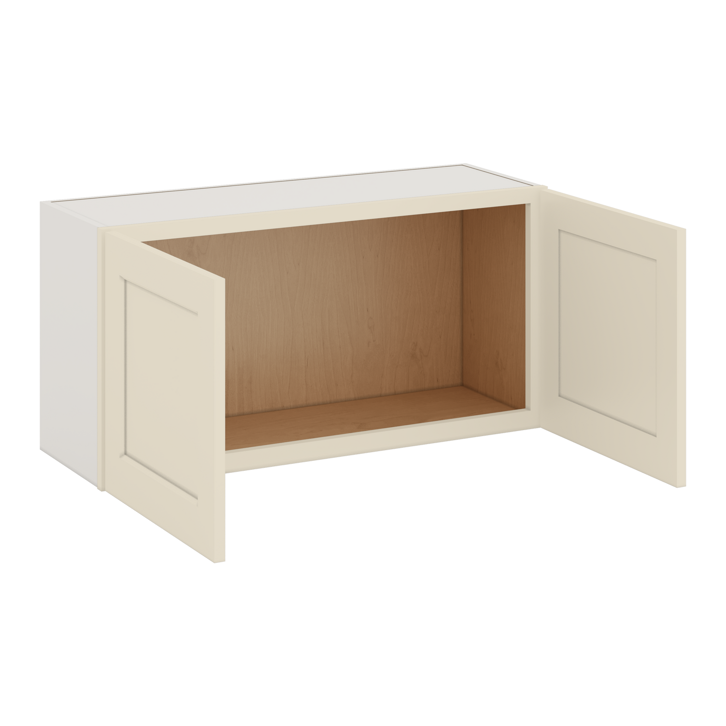36" Wide by 12" Deep Bridge Manhattan Cream Shaker 1-1/4"Overlay Wall Cabinet - Double Door 12", 15", 18", 21", 24" Tall