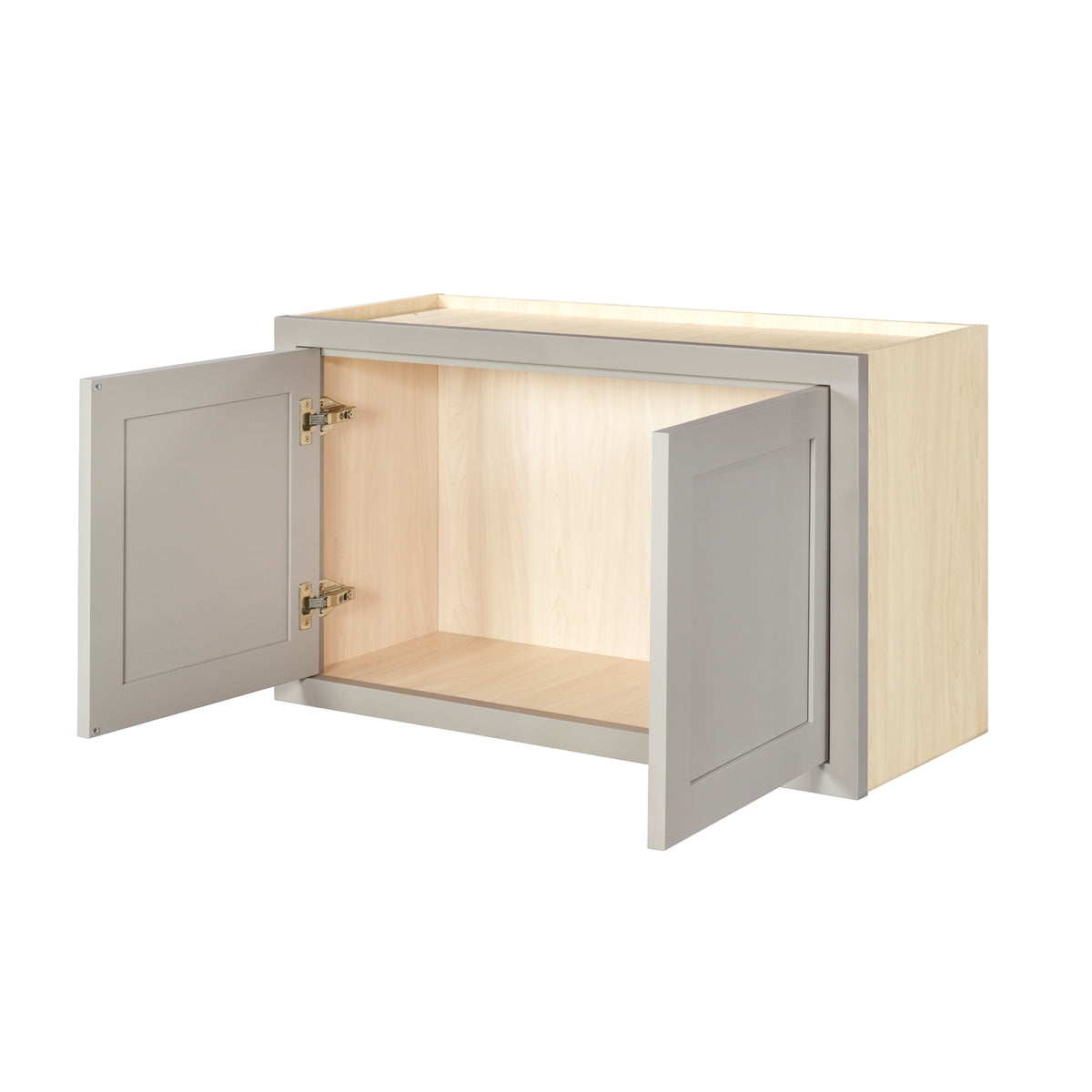 36" Wide Bridge Tuscan Gray Inset Shaker Wall Cabinet - Double Door 12", 15", 18", 21" & 24" Tall