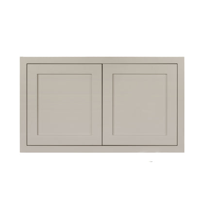 36" Wide Bridge Tuscan Gray Inset Shaker Wall Cabinet - Double Door 12", 15", 18", 21" & 24" Tall