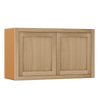 36" Wide Bridge White Oak Inset Shaker Wall Cabinet - Double Door 12", 15", 18", 21" & 24" Tall