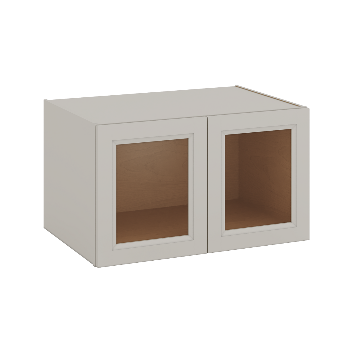 36" Wide 24" Deep Upper 27LGDS Laguna Gray Double Shaker Glass Ready Wall Cabinet - Double Door 12", 15", 18", 21", 24"