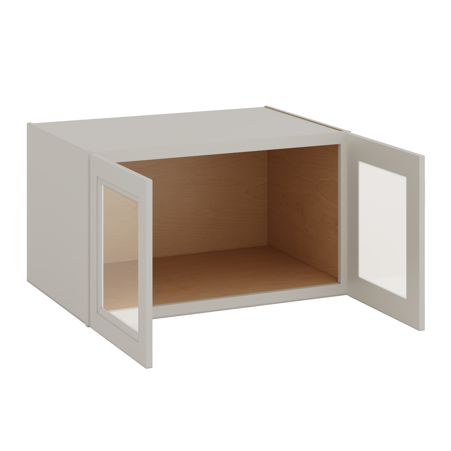 36" Wide 24" Deep Upper 27LGDS Laguna Gray Double Shaker Glass Ready Wall Cabinet - Double Door 12", 15", 18", 21", 24"