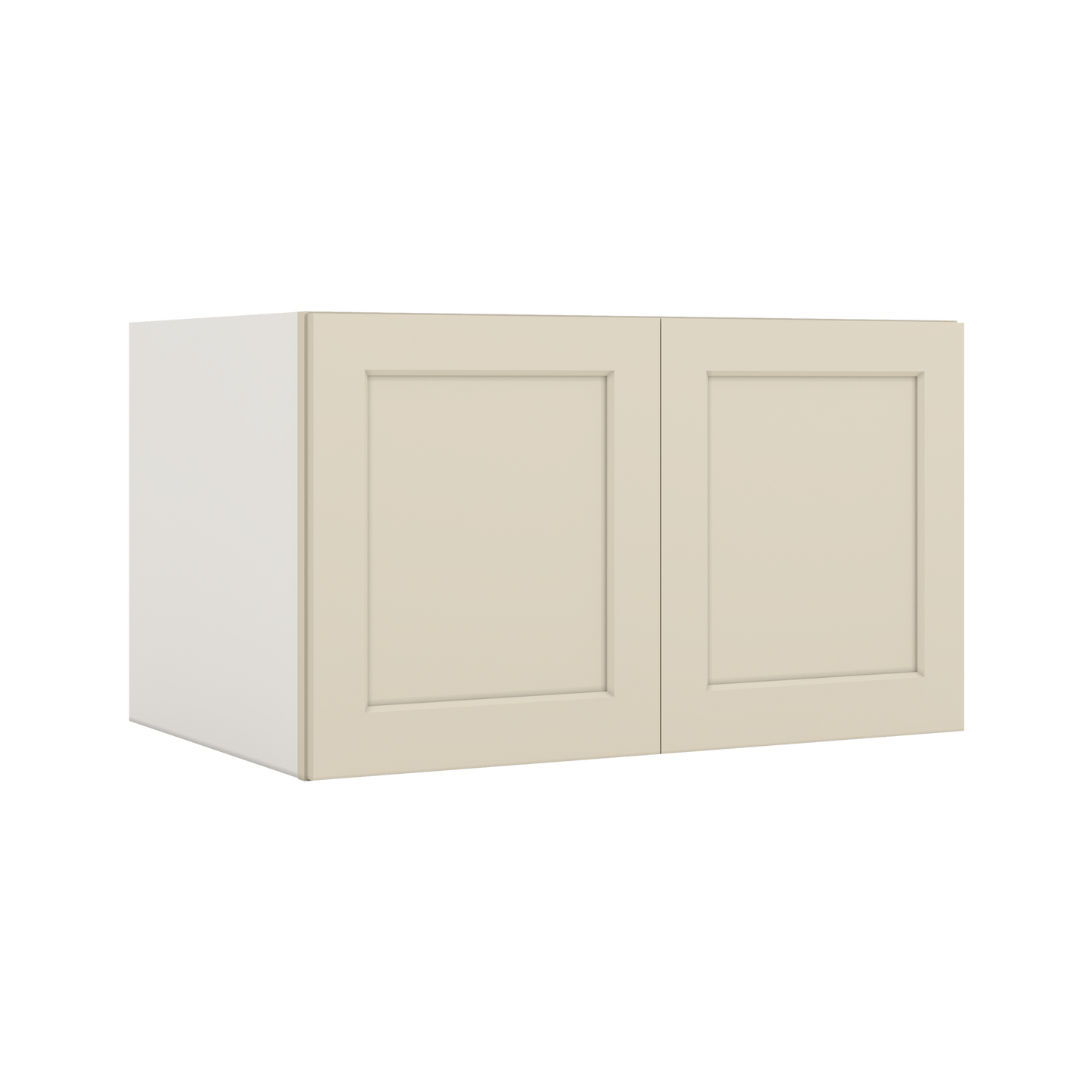 36" Wide 24" Deep Upper Manhattan Cream Shaker 1-1/4" Overlay Wall Cabinet - Double Door 12", 15", 18", 21", 24"