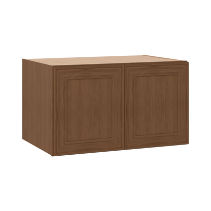 36" Wide 24" Deep 12", 15", 18", 21" & 24" Tall Mocha Elegant Oak Shaker Refrigerator Wall Cabinet