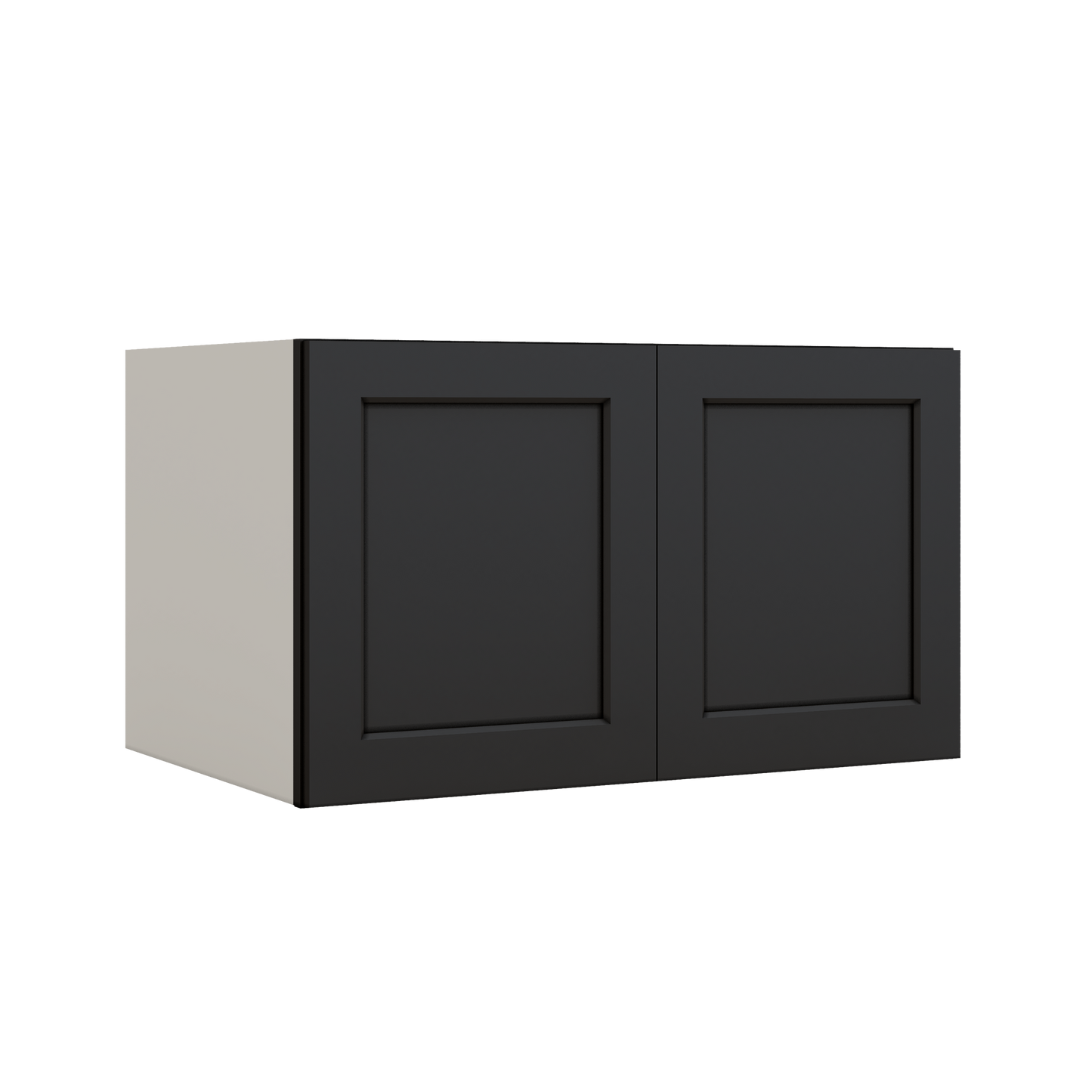 36" Wide 24" Deep Upper 15HNS Hermosa Noir Black Shaker 1-1/4" Overlay Wall Cabinet - Double Door 12", 15", 18", 21", 24"