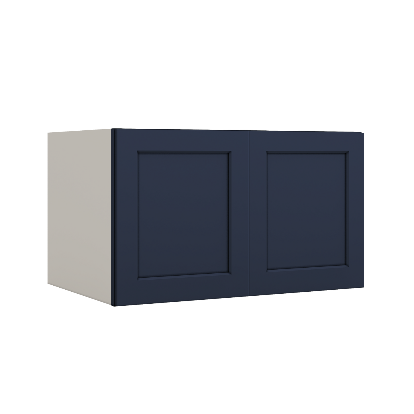 36" Wide 24" Deep Upper NB29 Naval Blue Shaker 1-1/4" Overlay Wall Cabinet - Double Door 12", 15", 18", 21", 24"