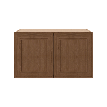36" Wide 24" Deep 12", 15", 18", 21" & 24" Tall Mocha Elegant Oak Shaker Refrigerator Wall Cabinet
