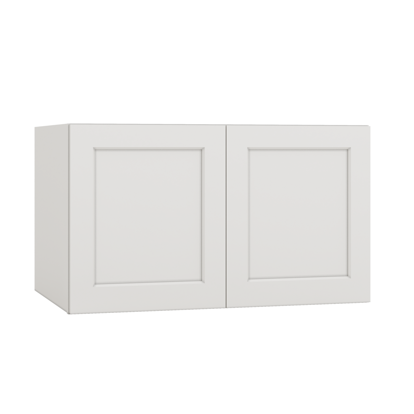 36" Wide 24" Deep Upper ICE White Shaker 1-1/4" Overlay Wall Cabinet - Double Door 12", 15", 18", 21", 24" CWS/CWB