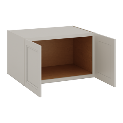 36" Wide 24" Deep Upper 27LGDS Laguna Gray Double Shaker Wall Cabinet - Double Door 12", 15", 18", 21", 24"