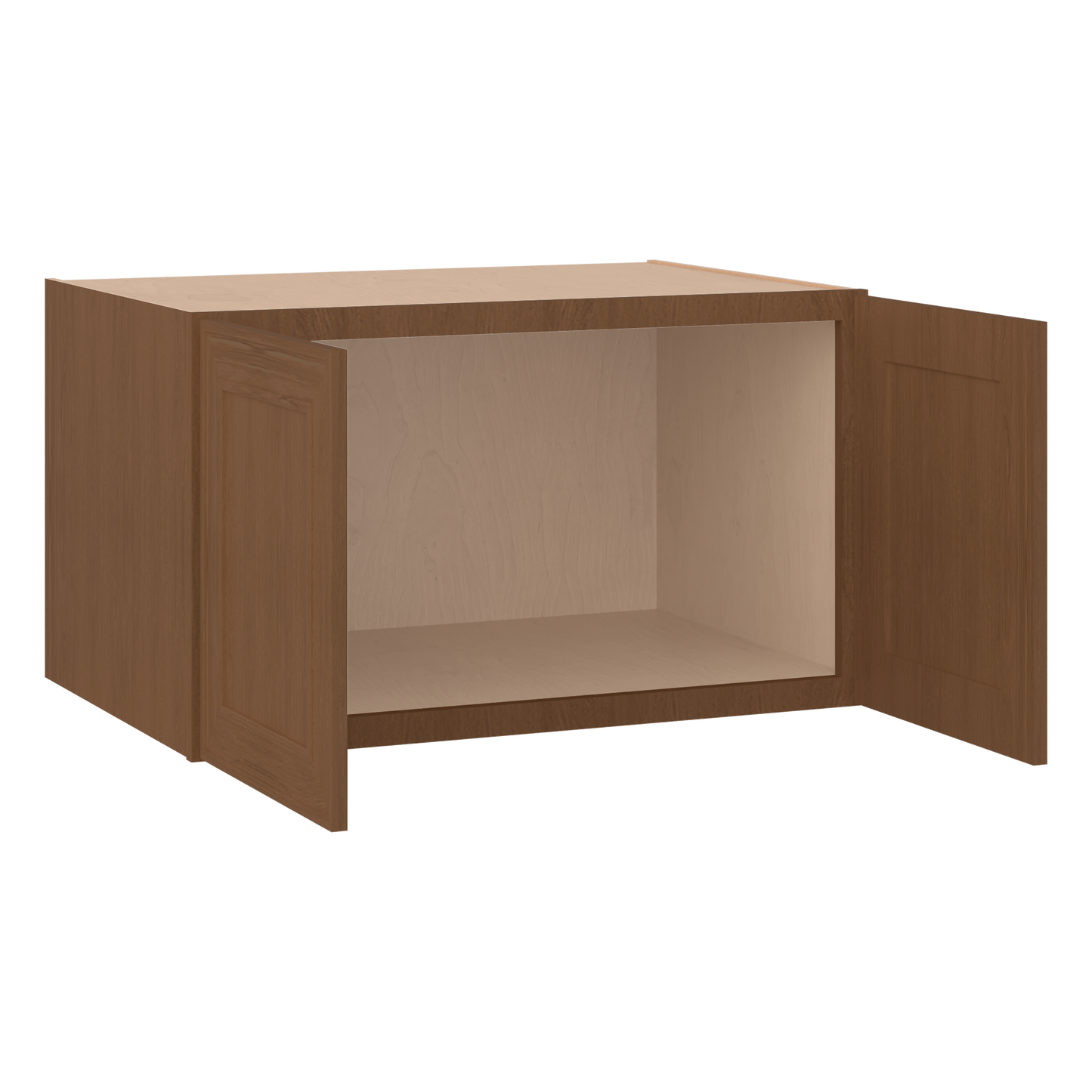 36" Wide 24" Deep 12", 15", 18", 21" & 24" Tall Mocha Elegant Oak Shaker Refrigerator Wall Cabinet
