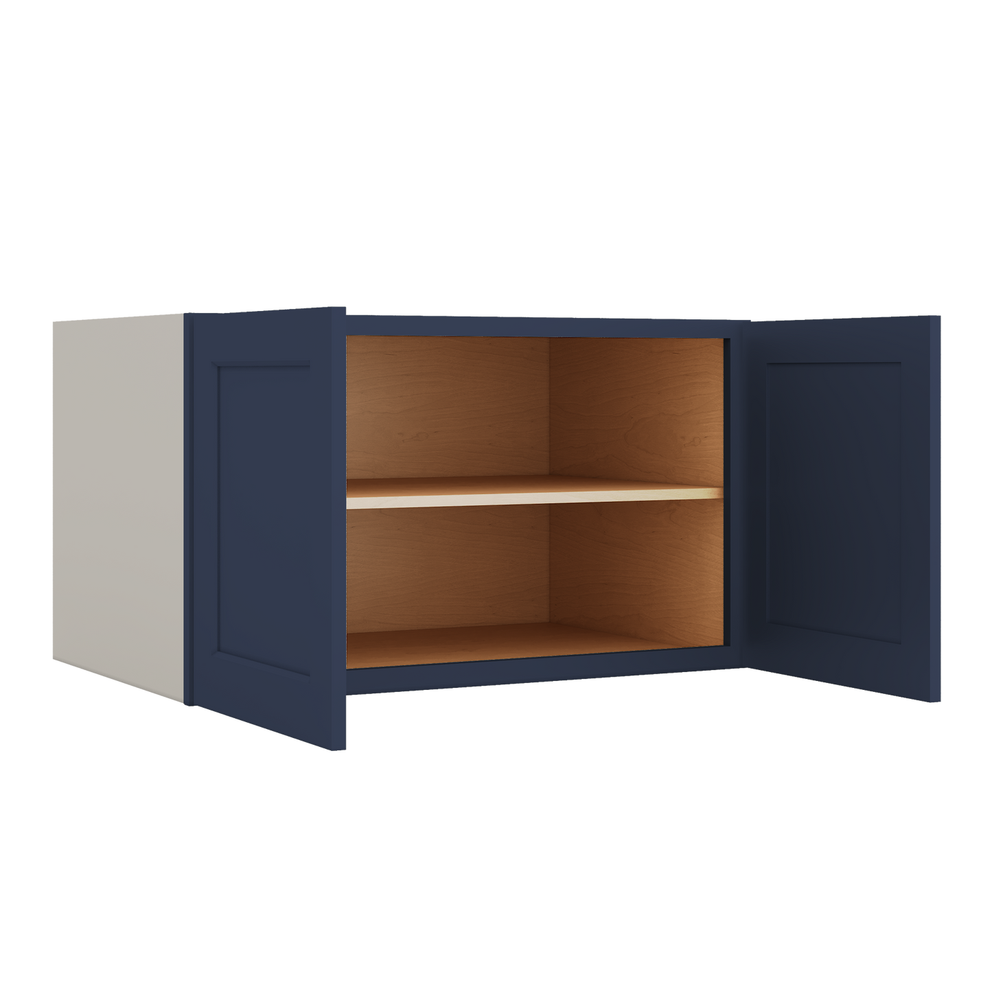 36" Wide 24" Deep Upper NB29 Naval Blue Shaker 1-1/4" Overlay Wall Cabinet - Double Door 12", 15", 18", 21", 24"