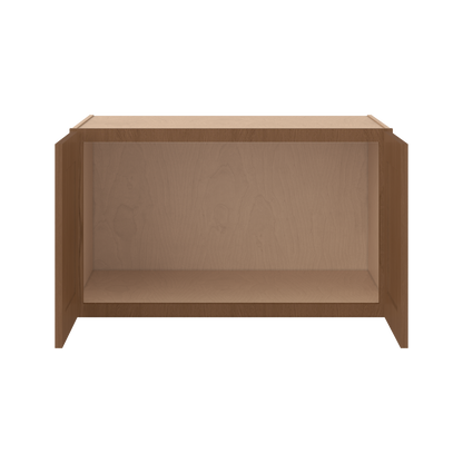 36" Wide 24" Deep 12", 15", 18", 21" & 24" Tall Elegant Craftsman Mocha Shaker Refrigerator Wall Cabinet