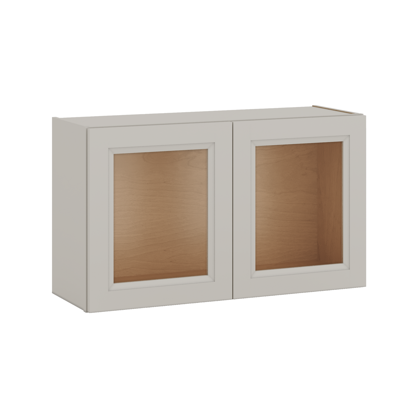 36" Wide by 12" Deep Bridge 27LGDS Laguna Gray Double Shaker Glass Ready Wall Cabinet - Double Door 12", 15", 18", 21", 24" Tall