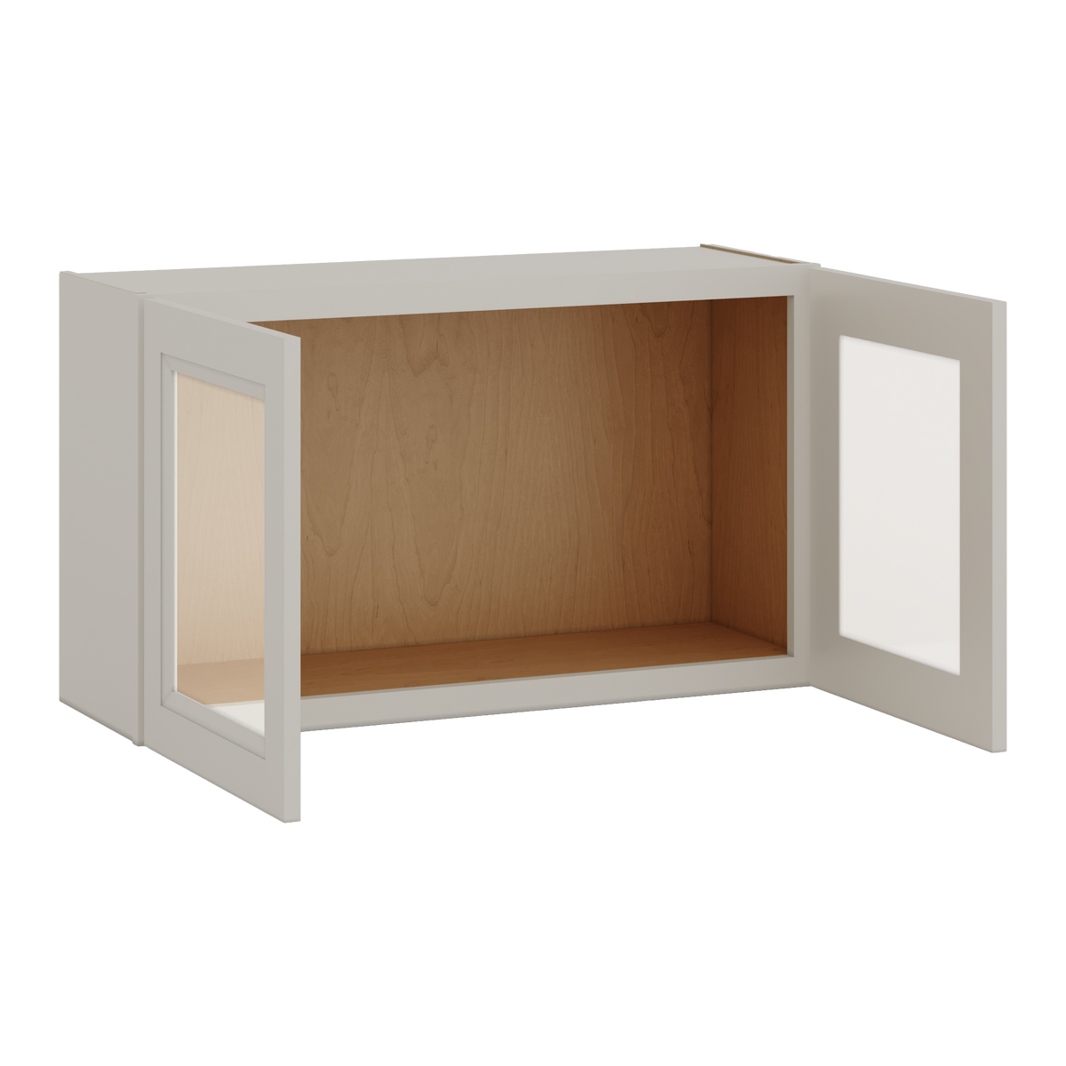 36" Wide by 12" Deep Bridge 27LGDS Laguna Gray Double Shaker Glass Ready Wall Cabinet - Double Door 12", 15", 18", 21", 24" Tall