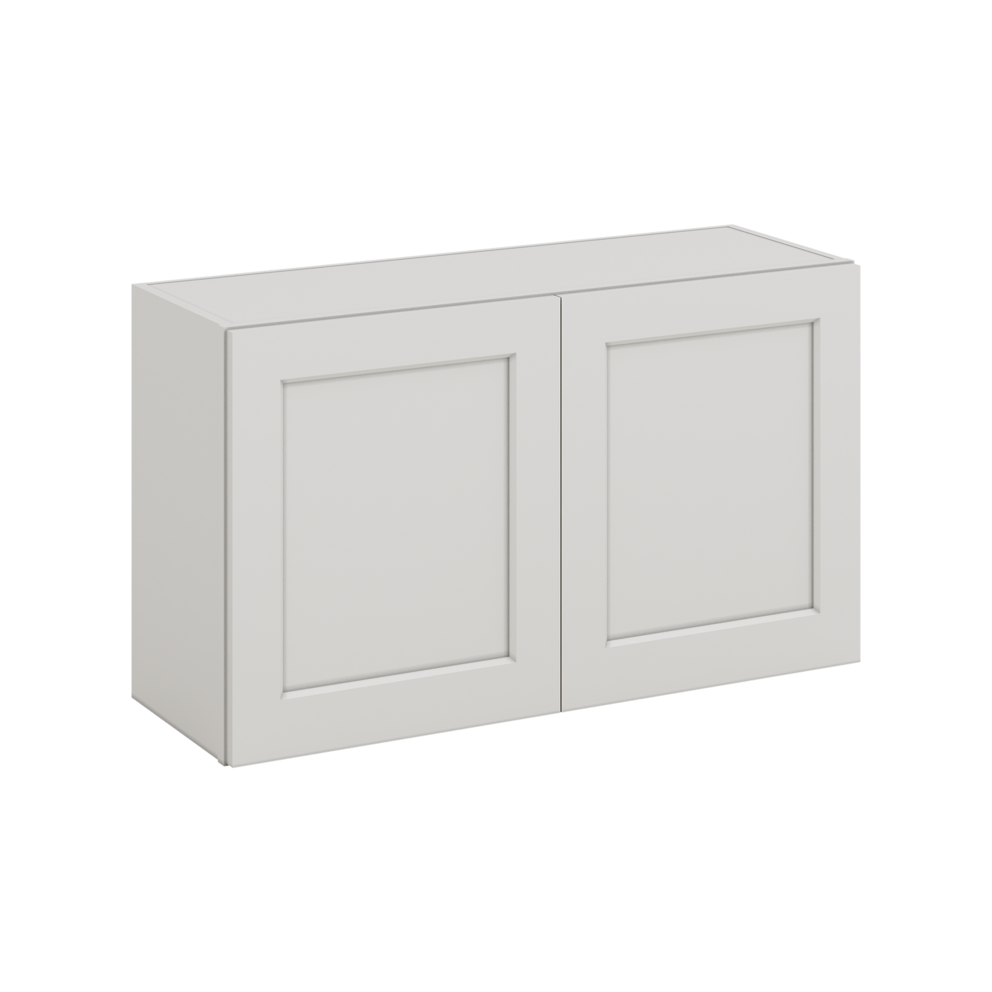 36" Wide by 12" Deep Bridge 2WS White Shaker 1-1/4"Overlay Wall Cabinet - Double Door 12", 15", 18", 21", 24" Tall