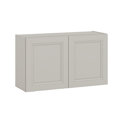 36" Wide by 12" Deep Bridge 27LGDS Laguna Gray Double Shaker Wall Cabinet - Double Door 12", 15", 18", 21", 24" Tall