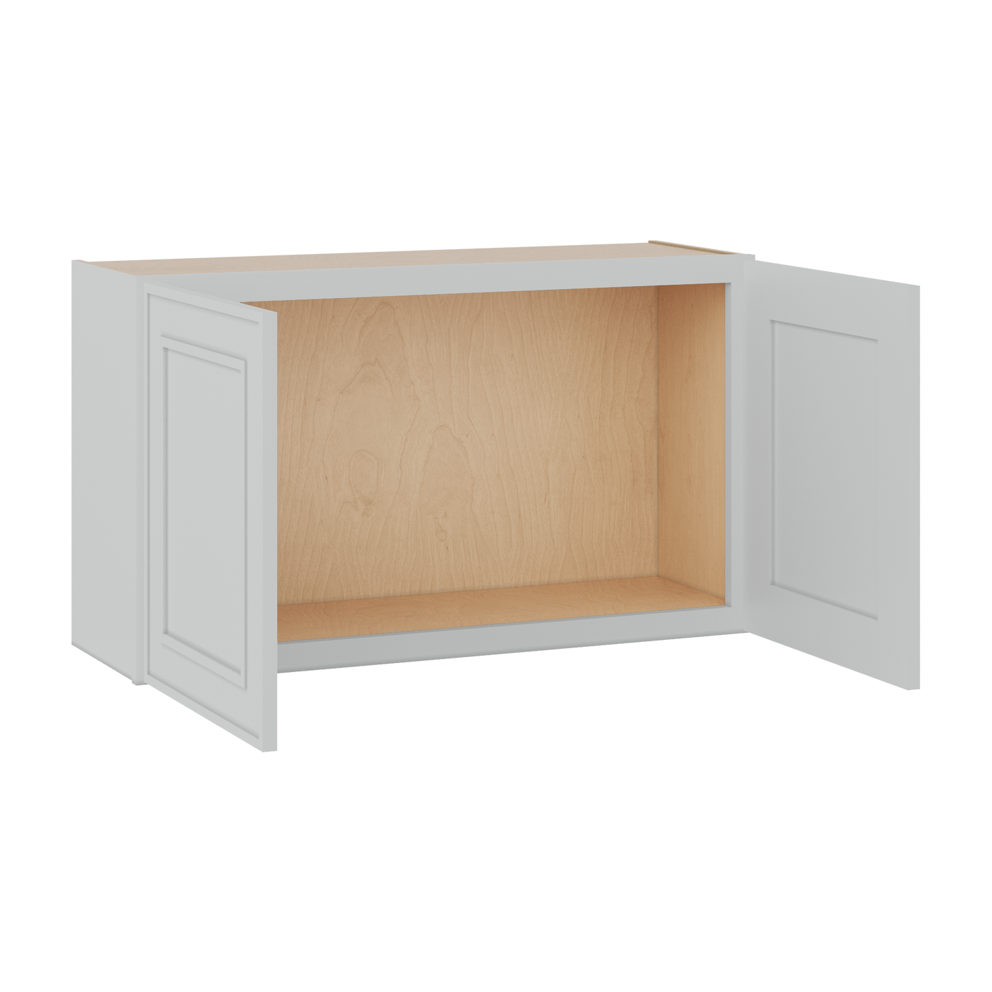 36" Wide Double Door 12", 15", 18", 21" & 24" Tall & 12" Deep White Elegant Oak Craftsman Shaker Wall Cabinet