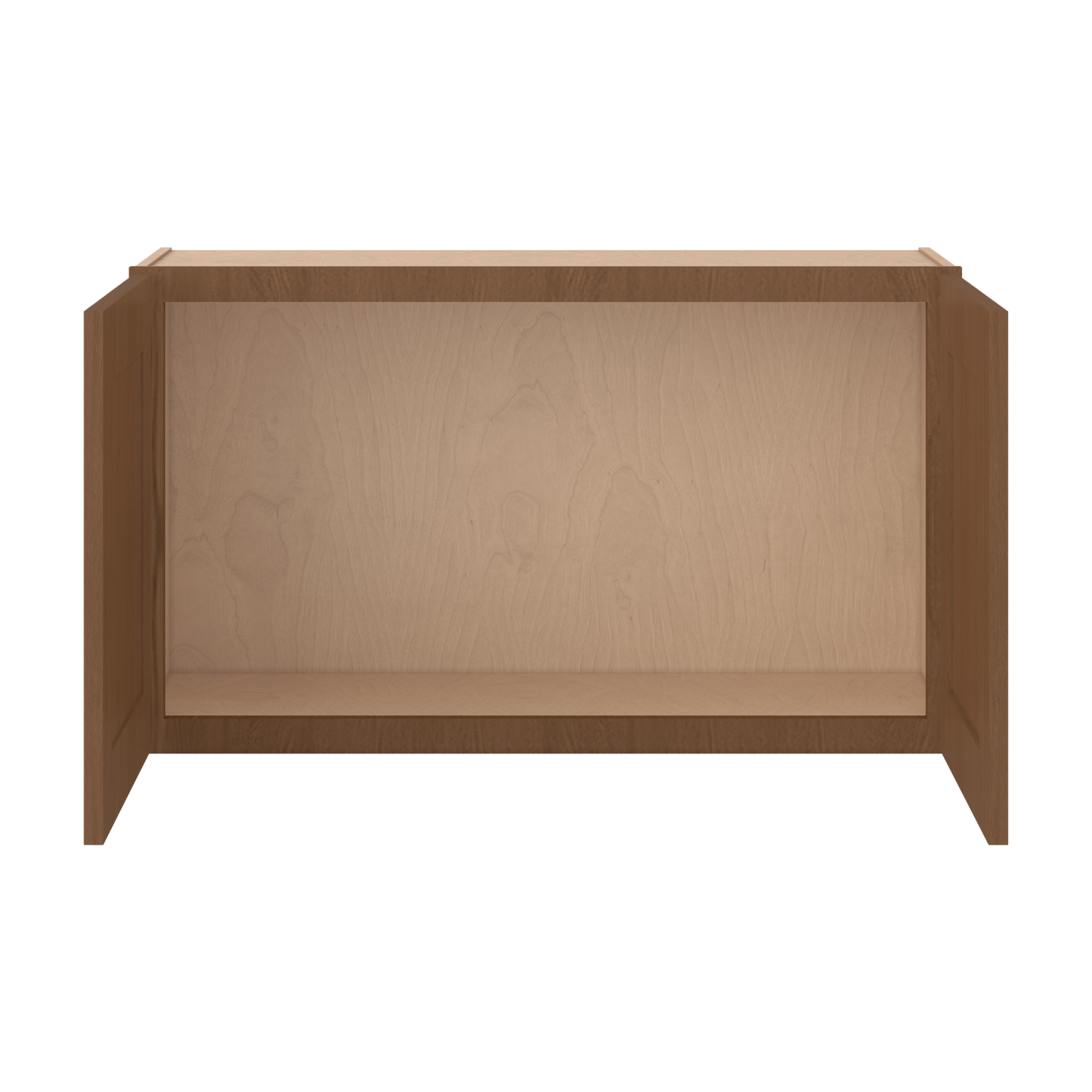 36" Wide Double Door 12", 15", 18", 21" & 24" Tall & 12" Deep Elegant Craftsman Mocha Shaker Wall Cabinet