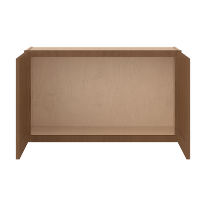 36" Wide Double Door 12", 15", 18", 21" & 24" Tall & 12" Deep Elegant Craftsman Mocha Shaker Wall Cabinet