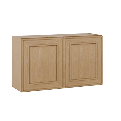 36" Wide Double Door 12", 15", 18", 21" & 24" Tall & 12" Deep Elegant Oak Craftsman Shaker Wall Cabinet