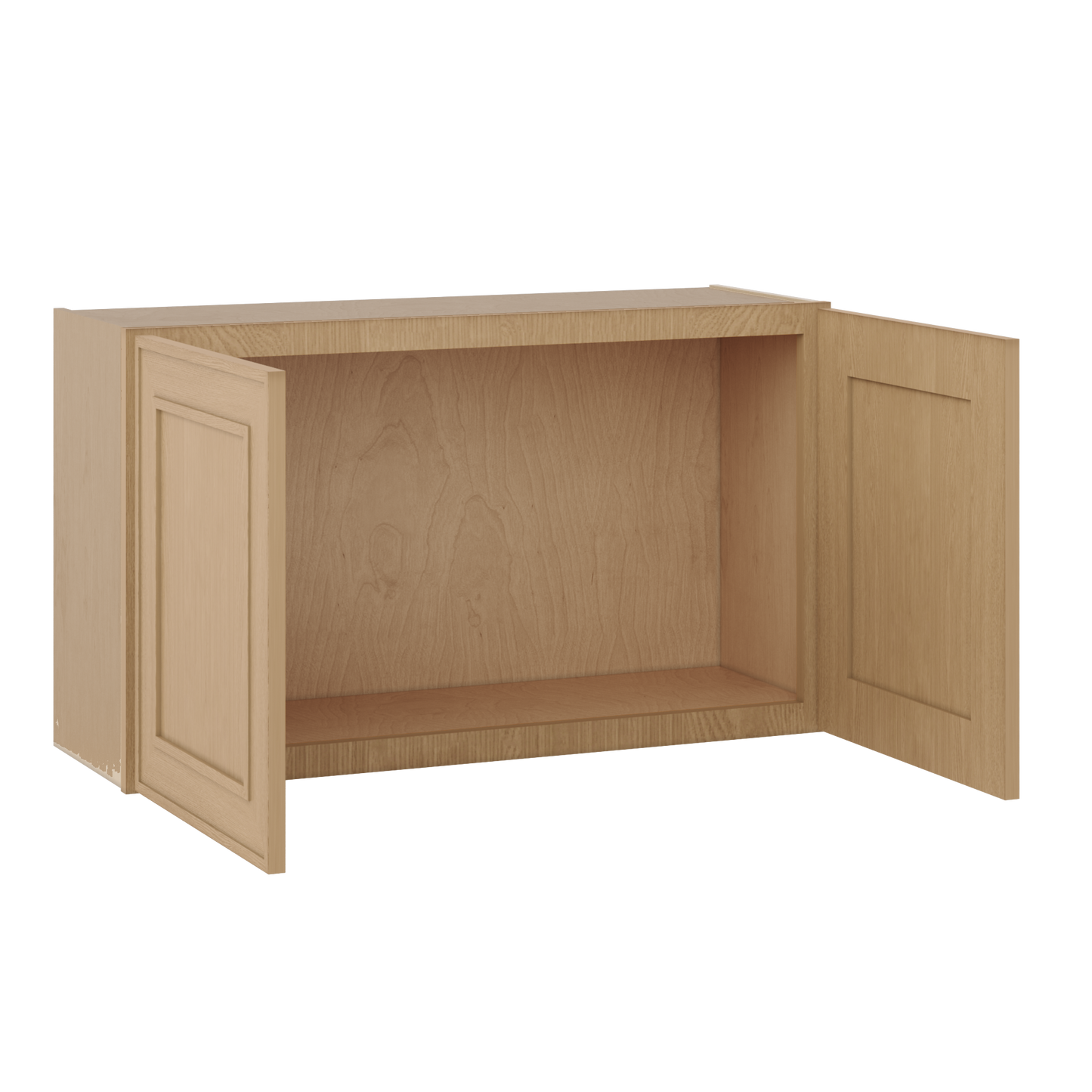 36" Wide Double Door 12", 15", 18", 21" & 24" Tall & 12" Deep Elegant Oak Craftsman Shaker Wall Cabinet