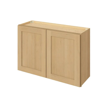 36" Wide 24" Deep Wall Cabinet Sandstone Birch Shaker 1-1/4" Overlay - Double Door  18" & 24" Tall
