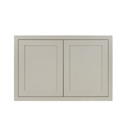 36" Wide Bridge Tuscan Gray Inset Shaker Wall Cabinet - Double Door 12", 15", 18", 21" & 24" Tall